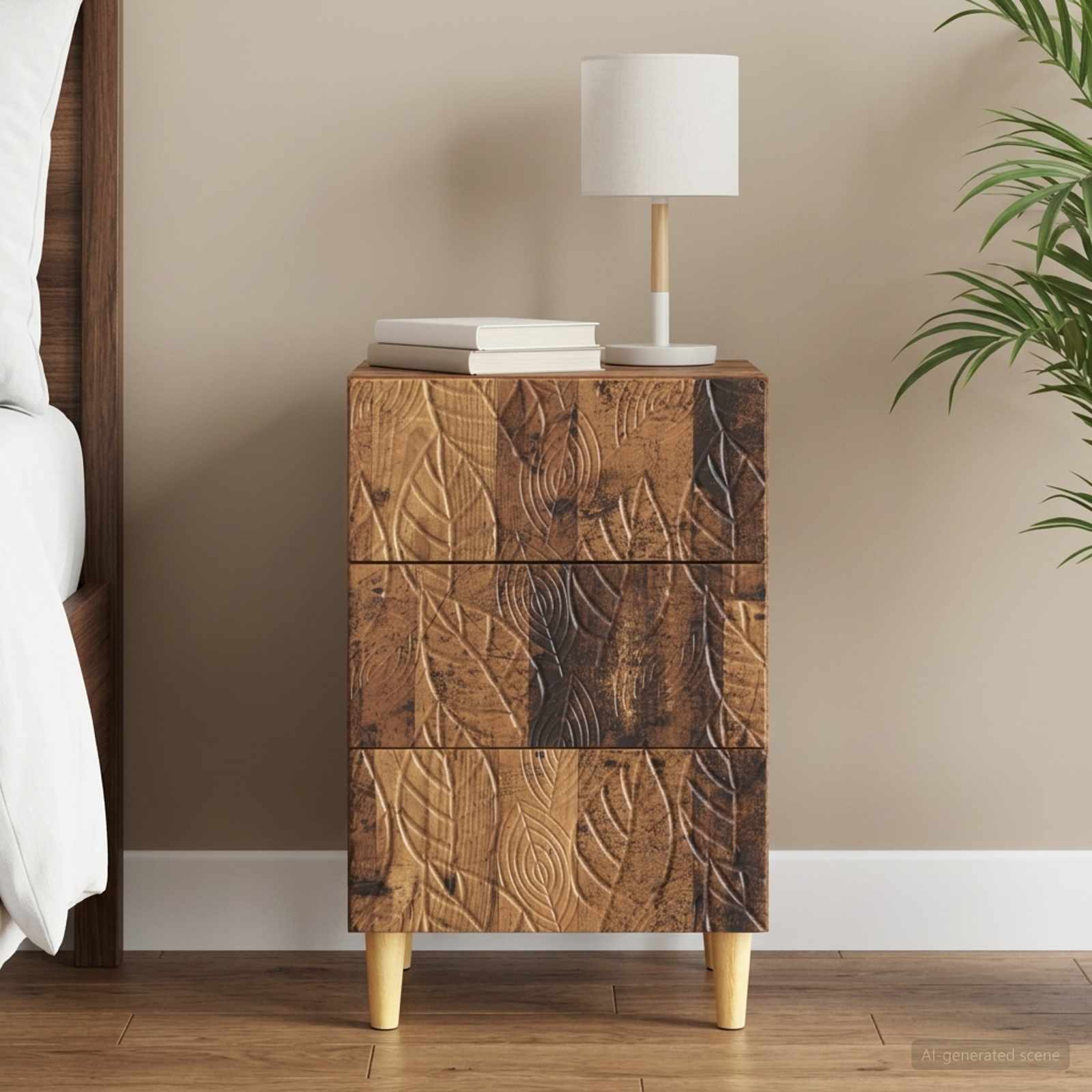 Nachttisch Altholz 43 x 39,5 x 66,5 cm Holzwerkstoff