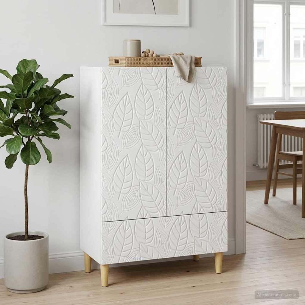Sideboard Hochglanz Weiß 66 x 34,5 x 95 cm Holzwerkstoff