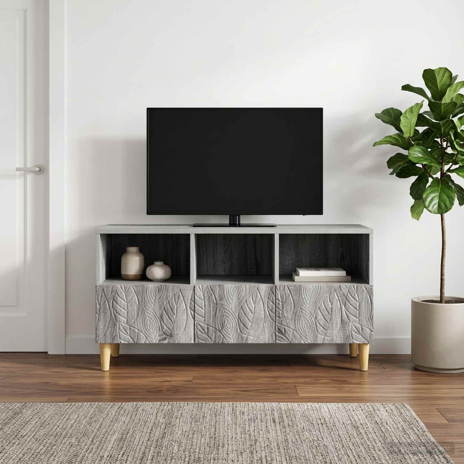 TV-Schränk 102 x 34,5 x 50 cm Sonoma-Grau Holzwerkstoff