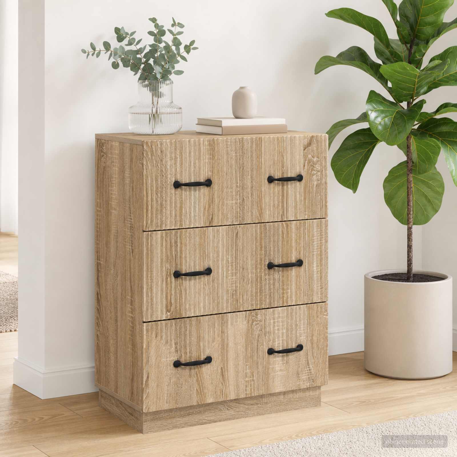 Schubladenschrank Sonoma-Eiche 66 x 34,5 x 87 cm Holzwerkstoff