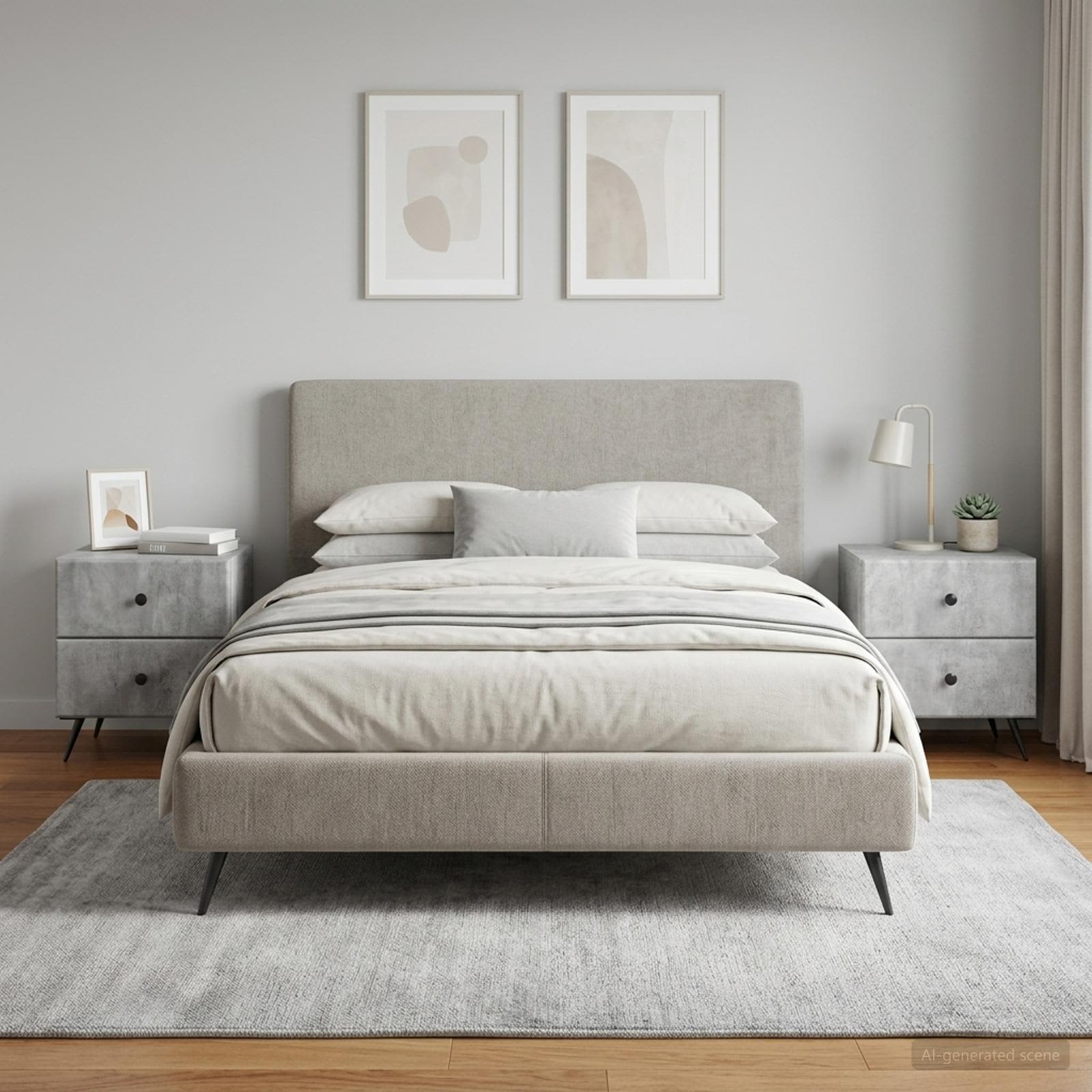 Nachttisch 2 Stk. Betongrau 43 x 34,5 x 47,5 cm Holzwerkstoff