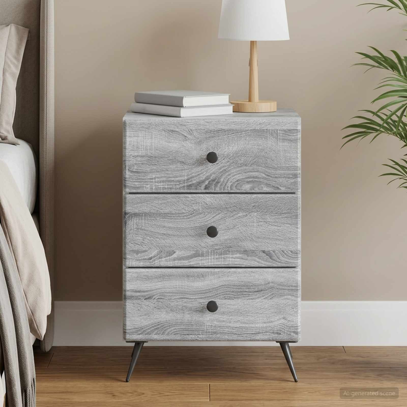 Nachttisch Sonoma-Grau 43 x 41 x 66,5 cm Holzwerkstoff