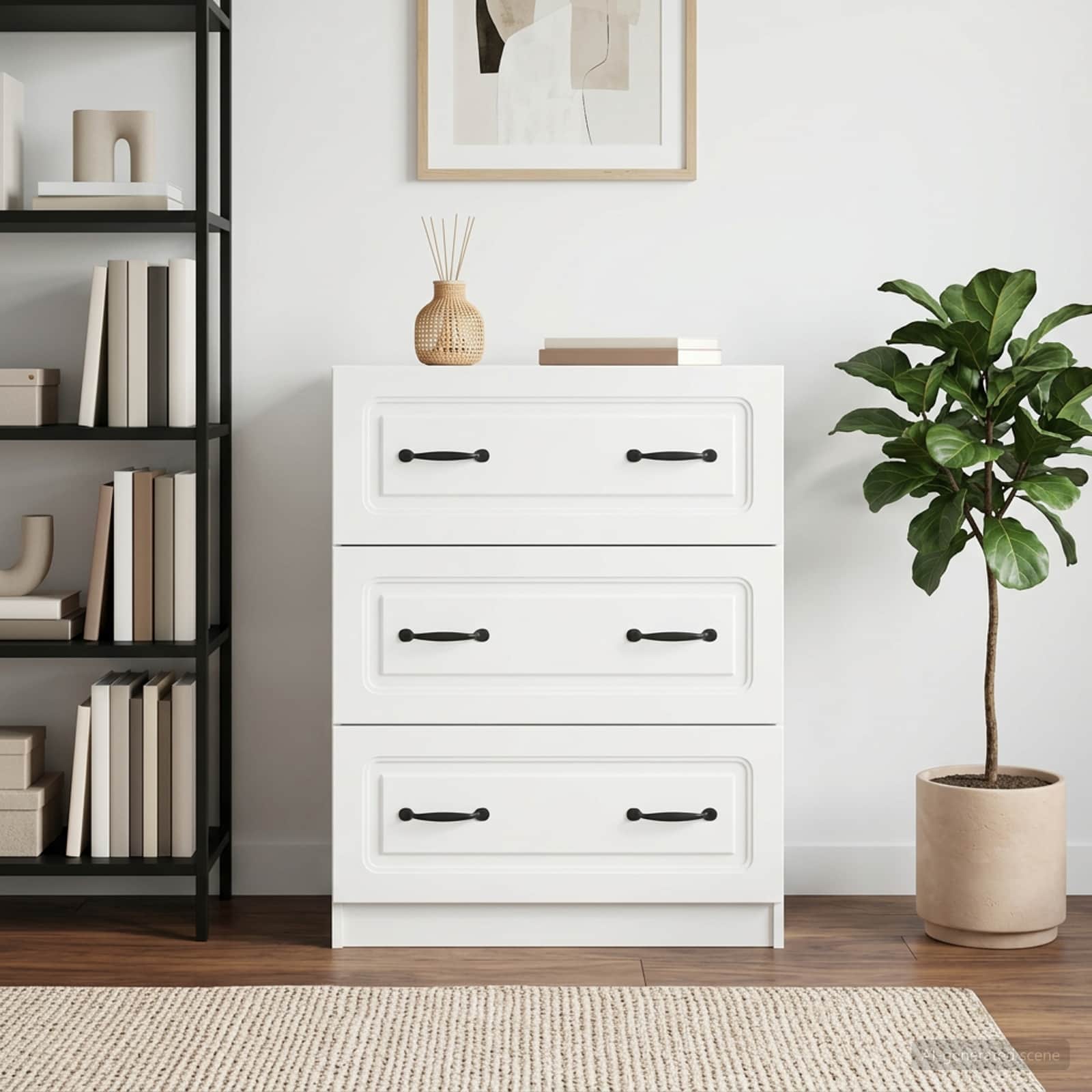 Schubladenschrank Weiß 66 x 34,5 x 87 cm Holzwerkstoff
