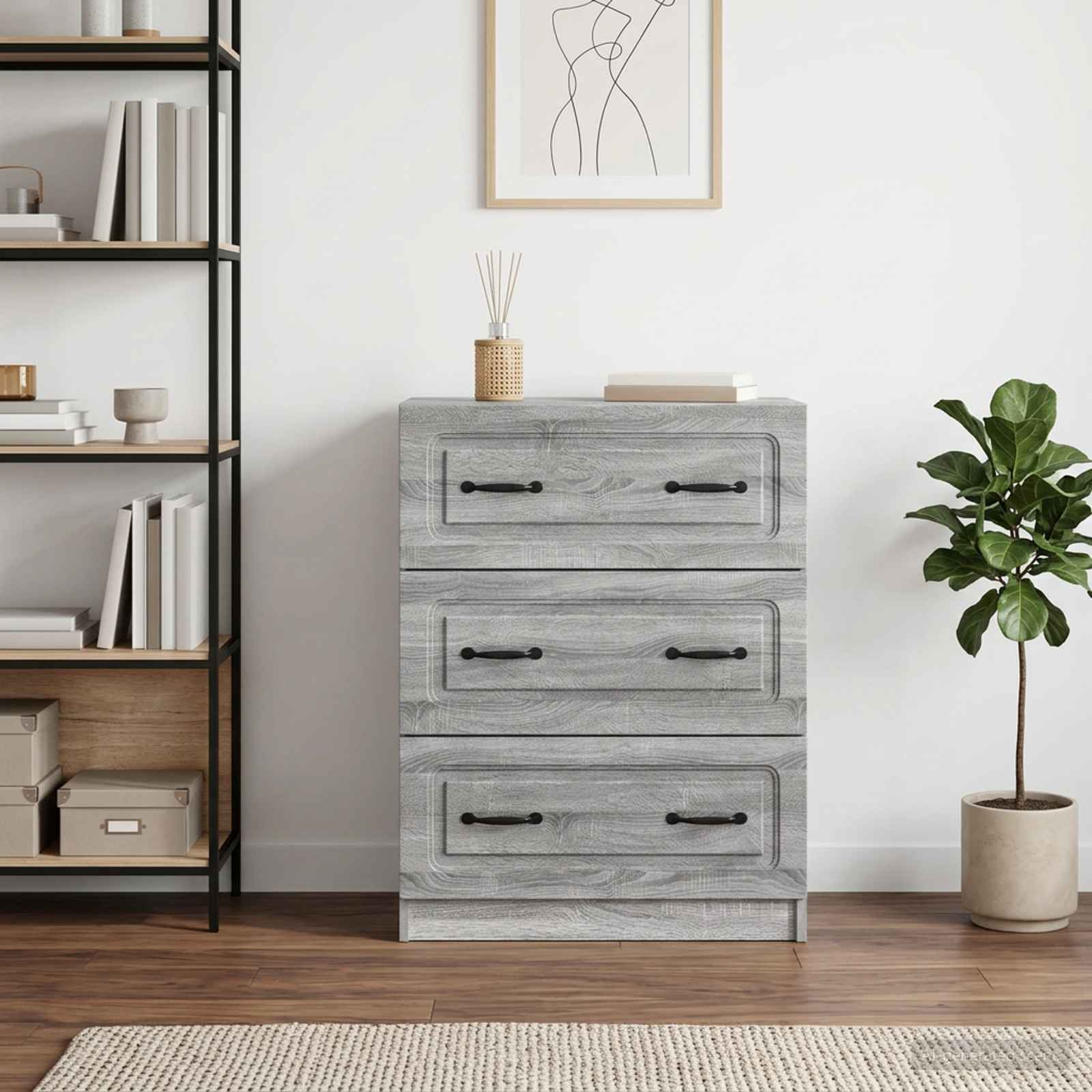 Schubladenschrank Graues Sonoma 66 x 34,5 x 87 cm Holzwerkstoff