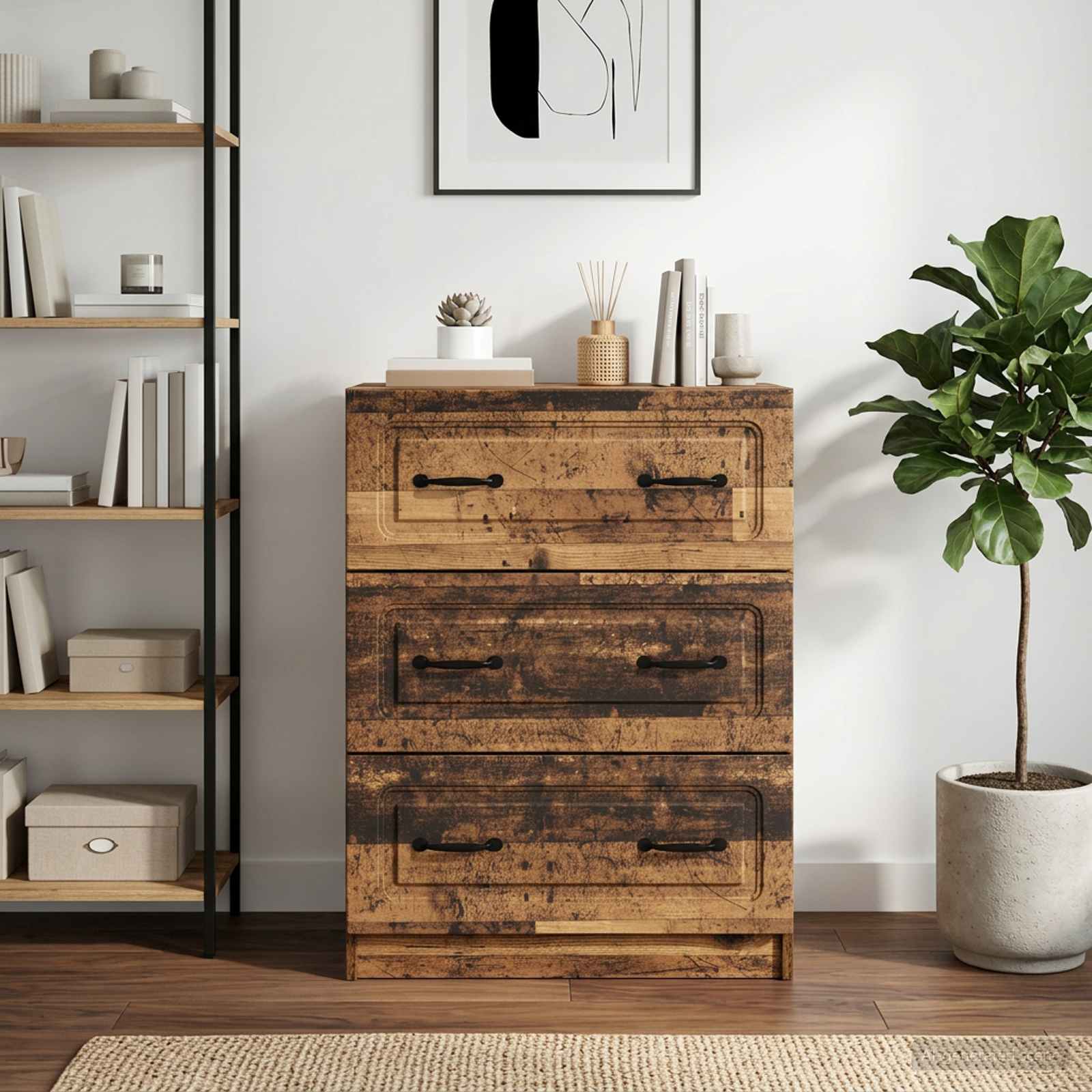 Schubladenschrank Altholz 66 x 34,5 x 87 cm Holzwerkstoff