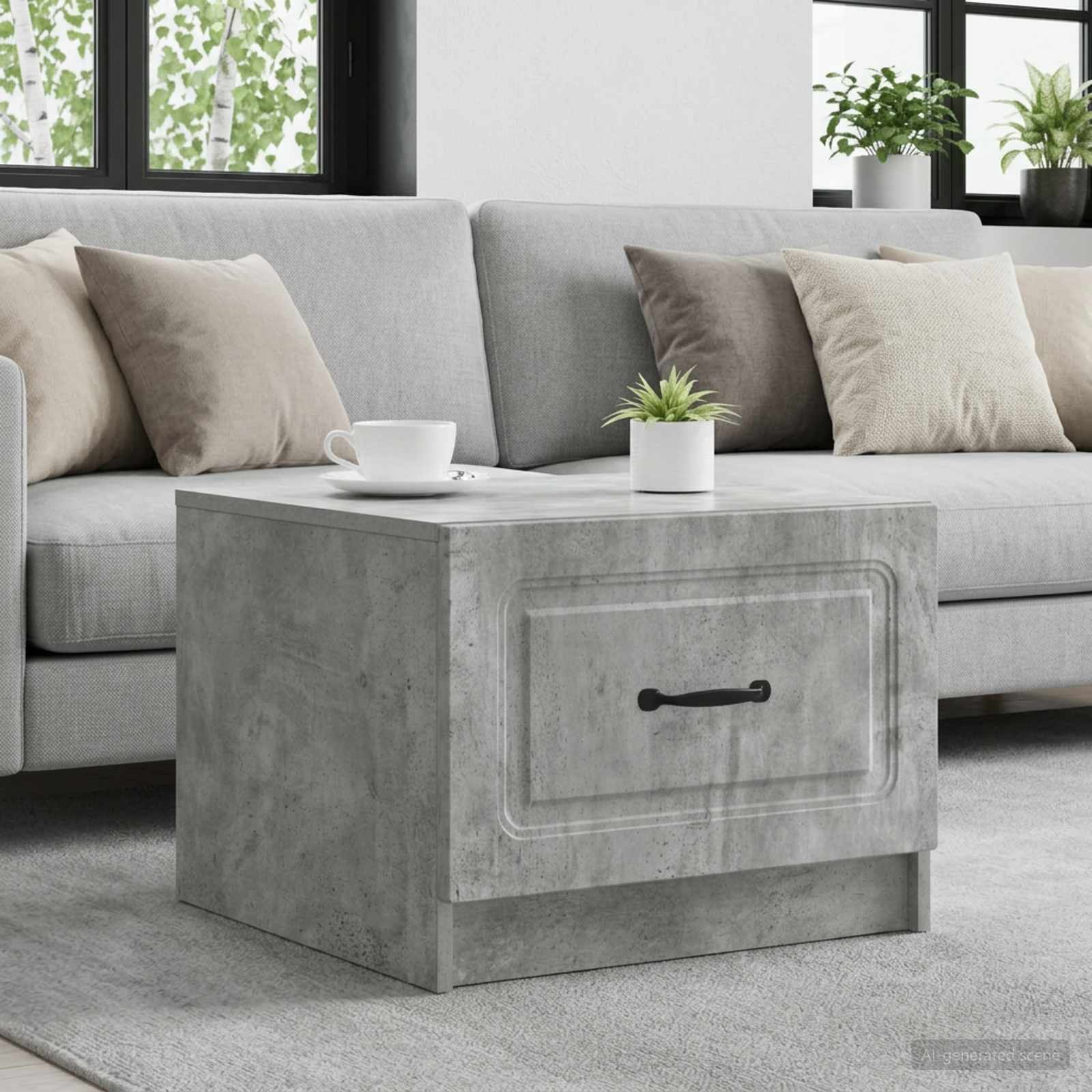 Couchtisch Betongrau 49 x 50 x 37 cm Holzwerkstoff