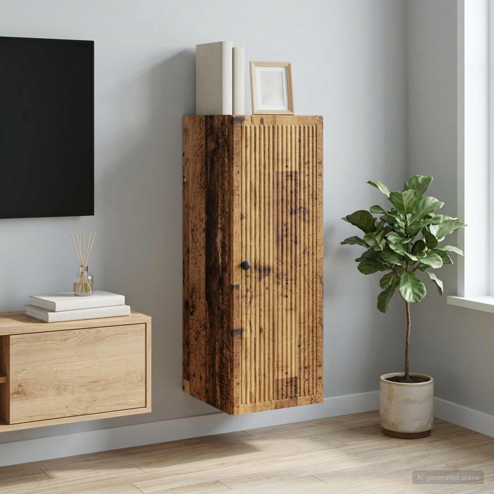 Wandschrank Altholz 33 x 34,5 x 90 cm Holzwerkstoff