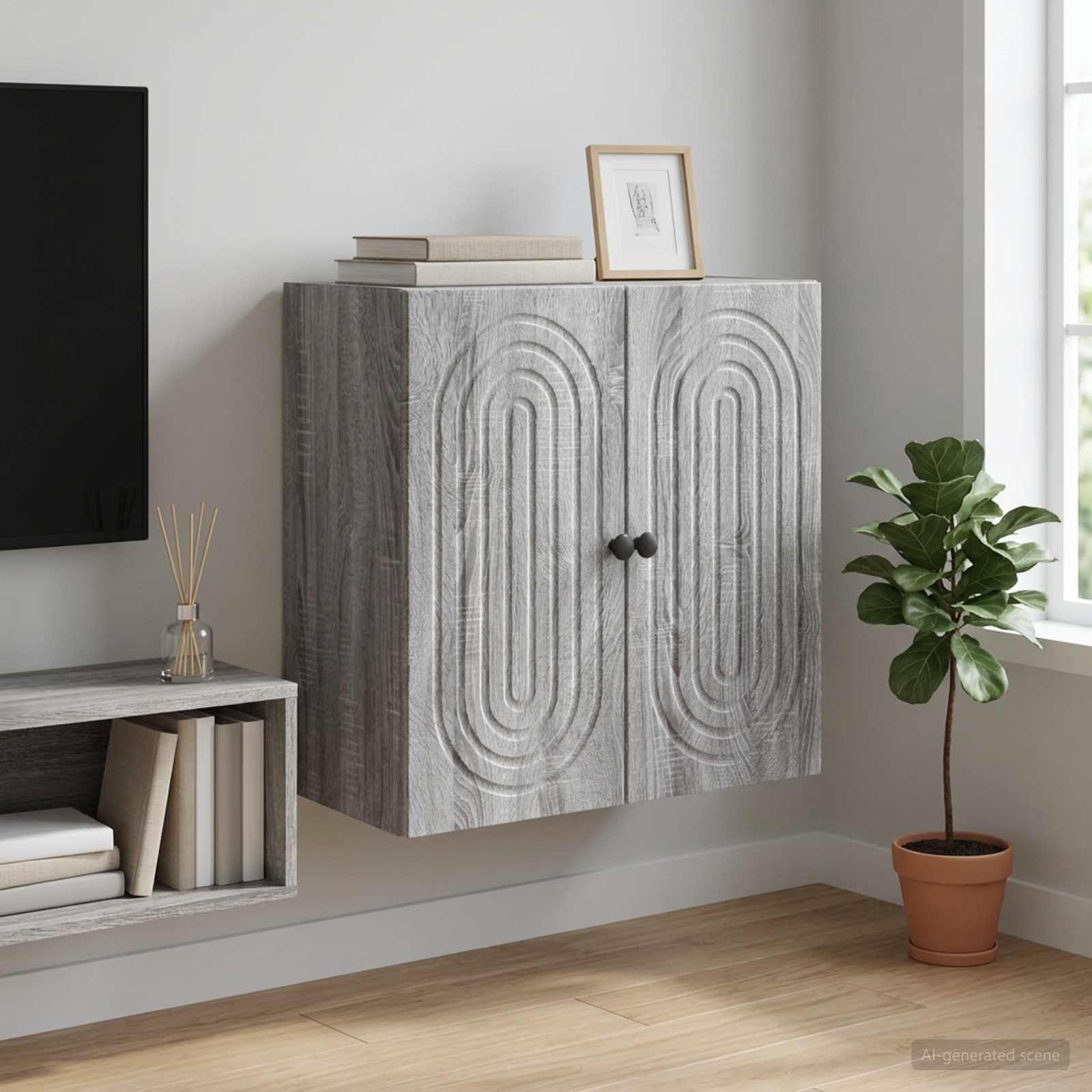 Wandschrank Grau Sonoma 59 x 31 x 60 cm Holzwerkstoff