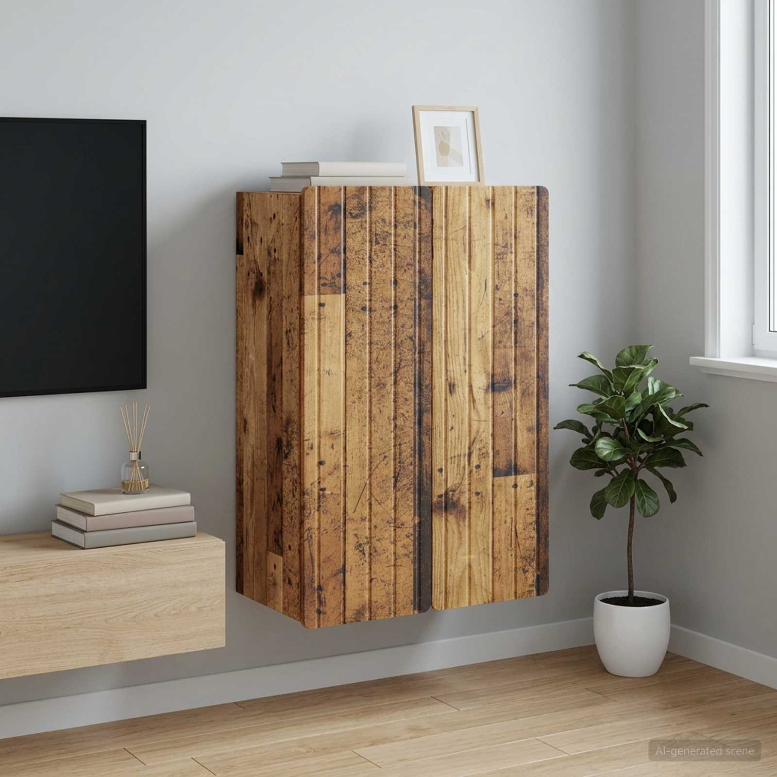 Wandschrank Altholz 66 x 34,5 x 92 cm Holzwerkstoff