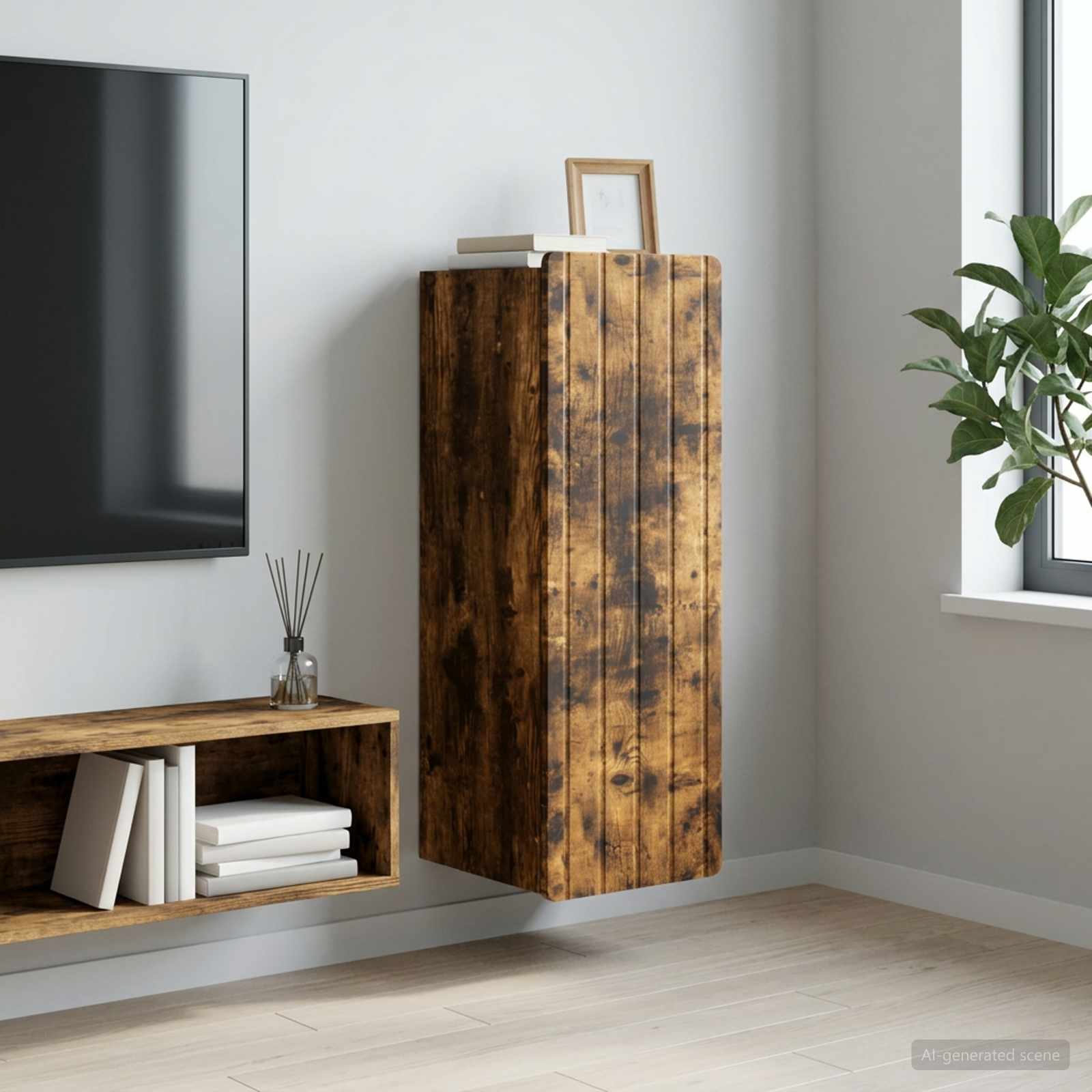 Wandschrank Geräucherte Eiche 33 x 34,5 x 94 cm Holzwerkstoff