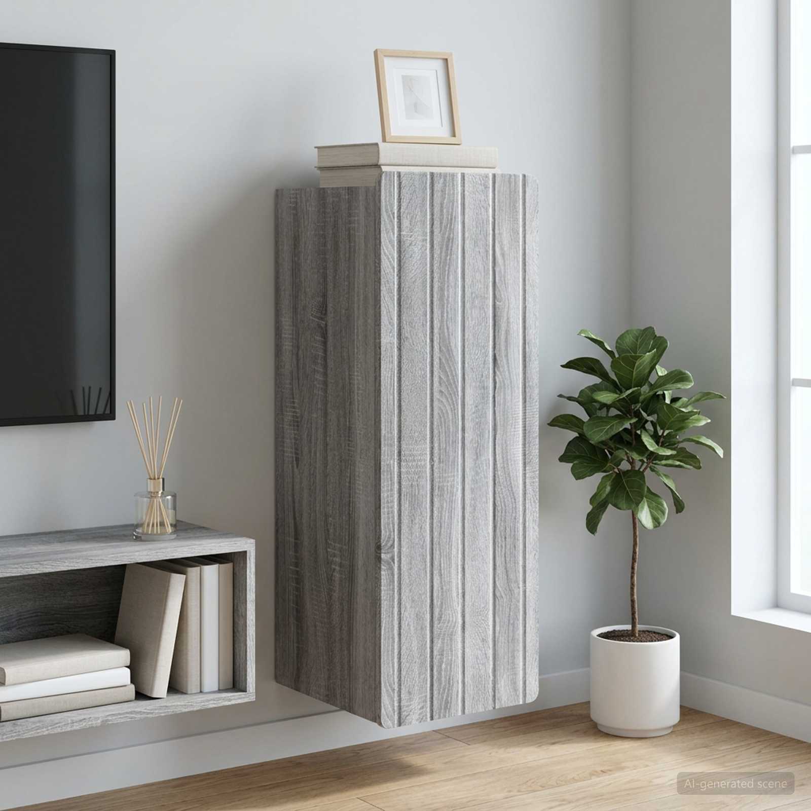 Wandschrank Grau Sonoma 33 x 34,5 x 94 cm Holzwerkstoff