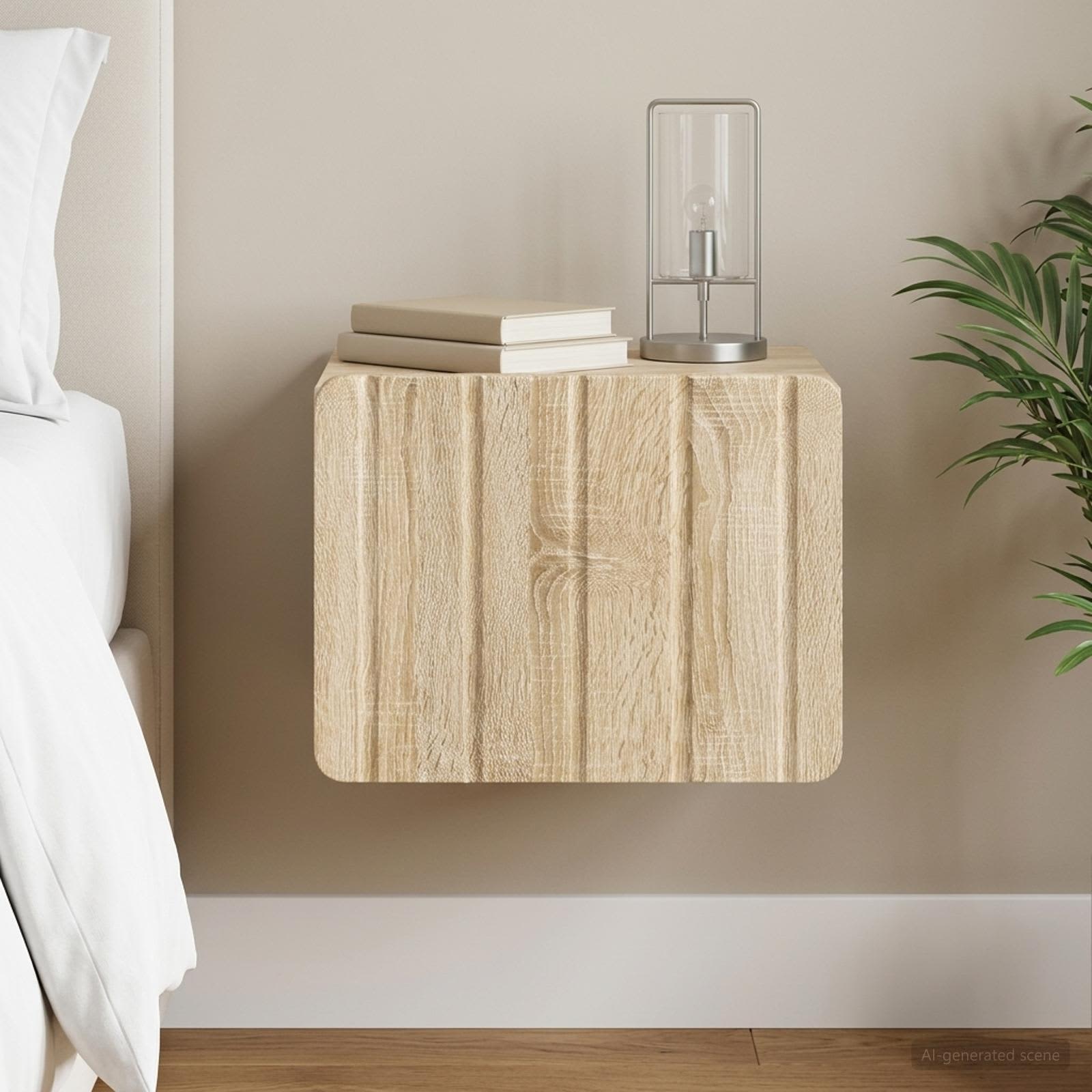 Wandmontierter Nachttisch Sonoma-Eiche 33 x 34,5 x 24 cm