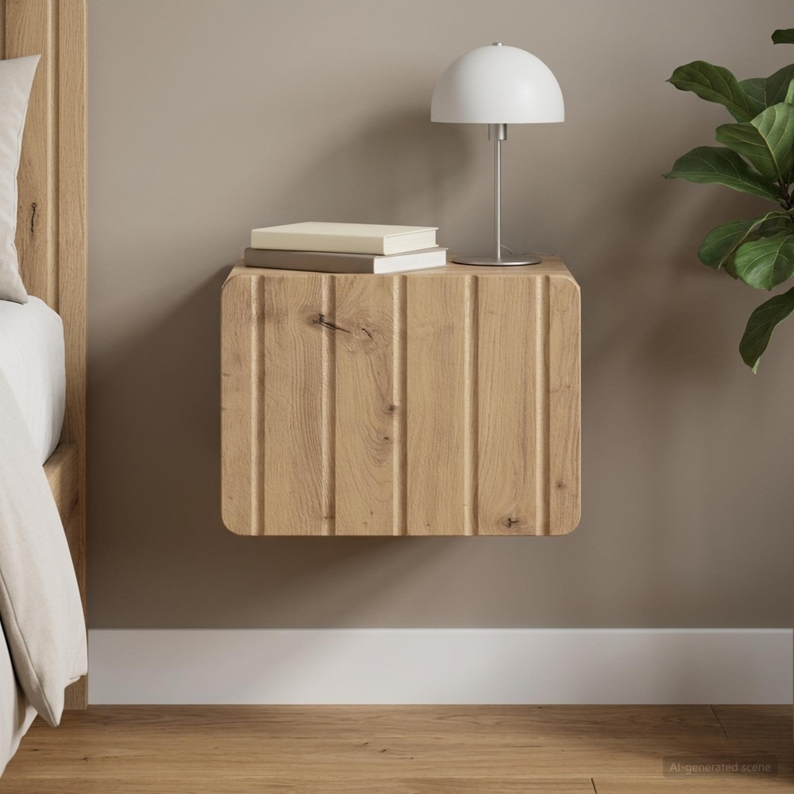 Wandmontierter Nachttisch Artisan-Eiche 33 x 34,5 x 24 cm
