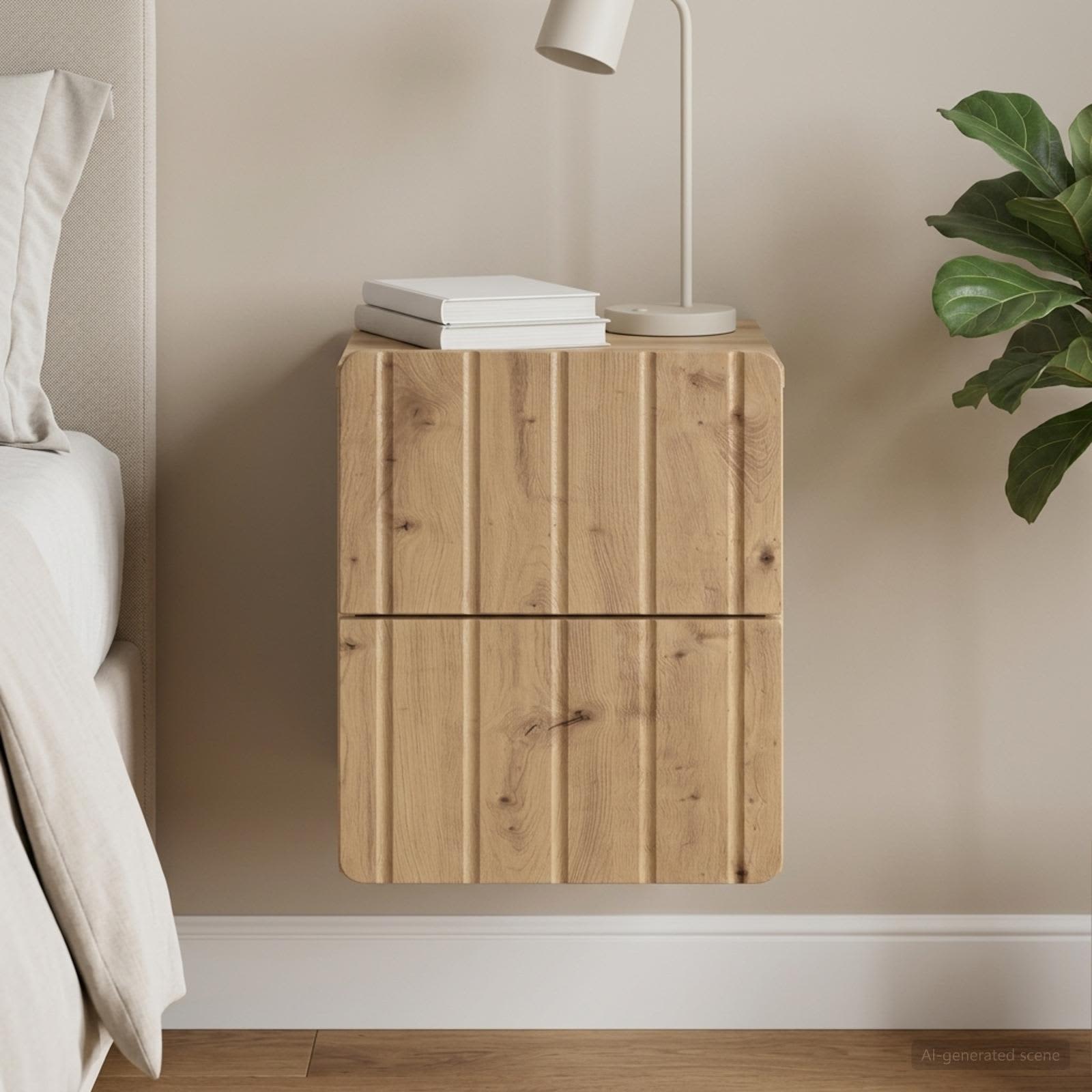 Wandmontierter Nachttisch Artisan-Eiche 33 x 34,5 x 43 cm