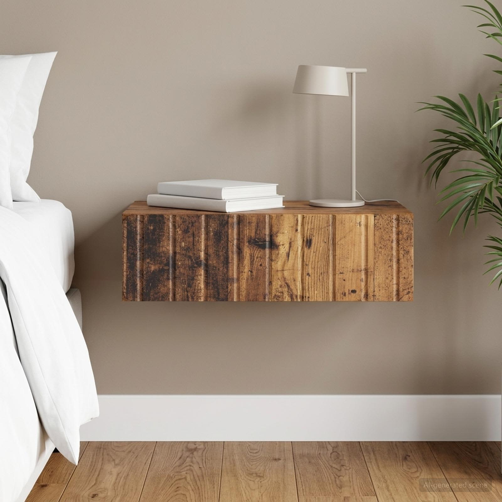 Wandmontierter Beistelltisch Altholz 59 x 34,5 x 17 cm