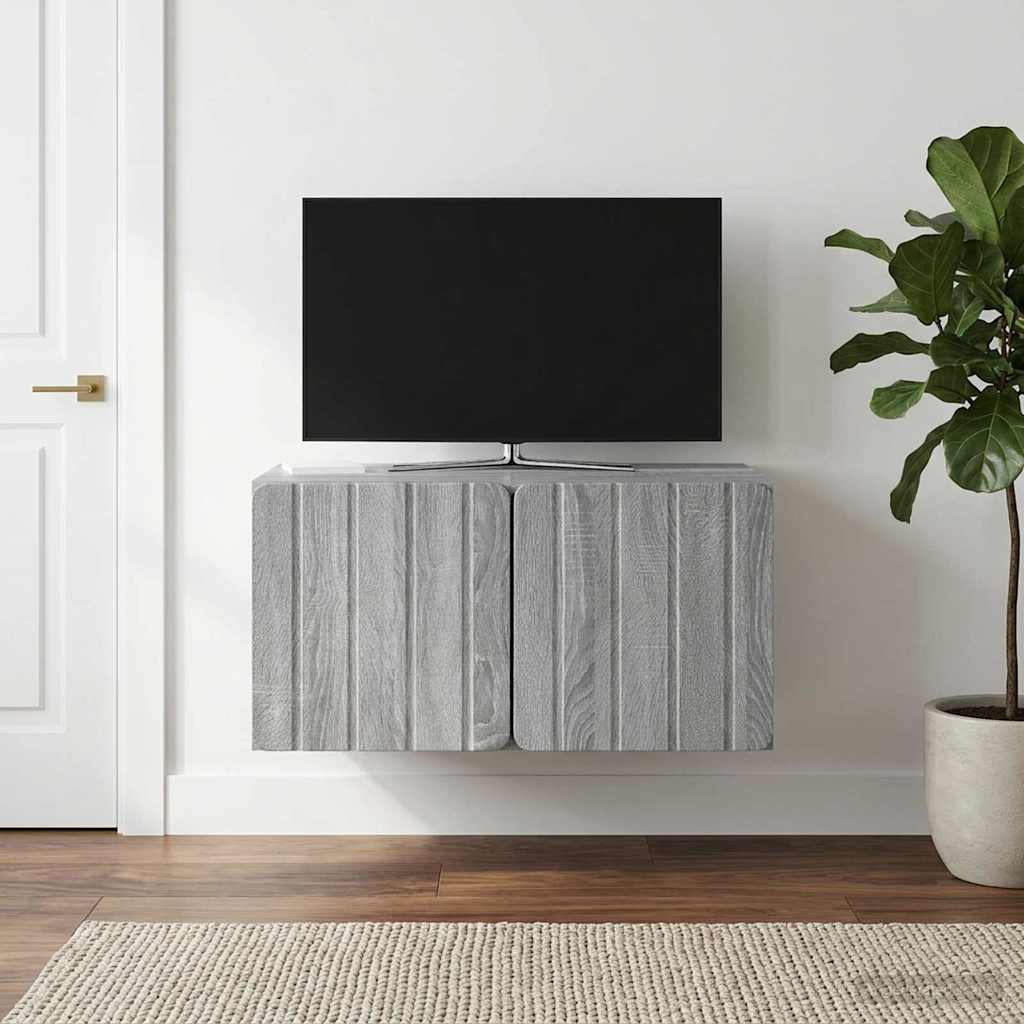 Wandmontierter TV-Schrank 59,5 x 41 x 30 cm Sonoma-Grau