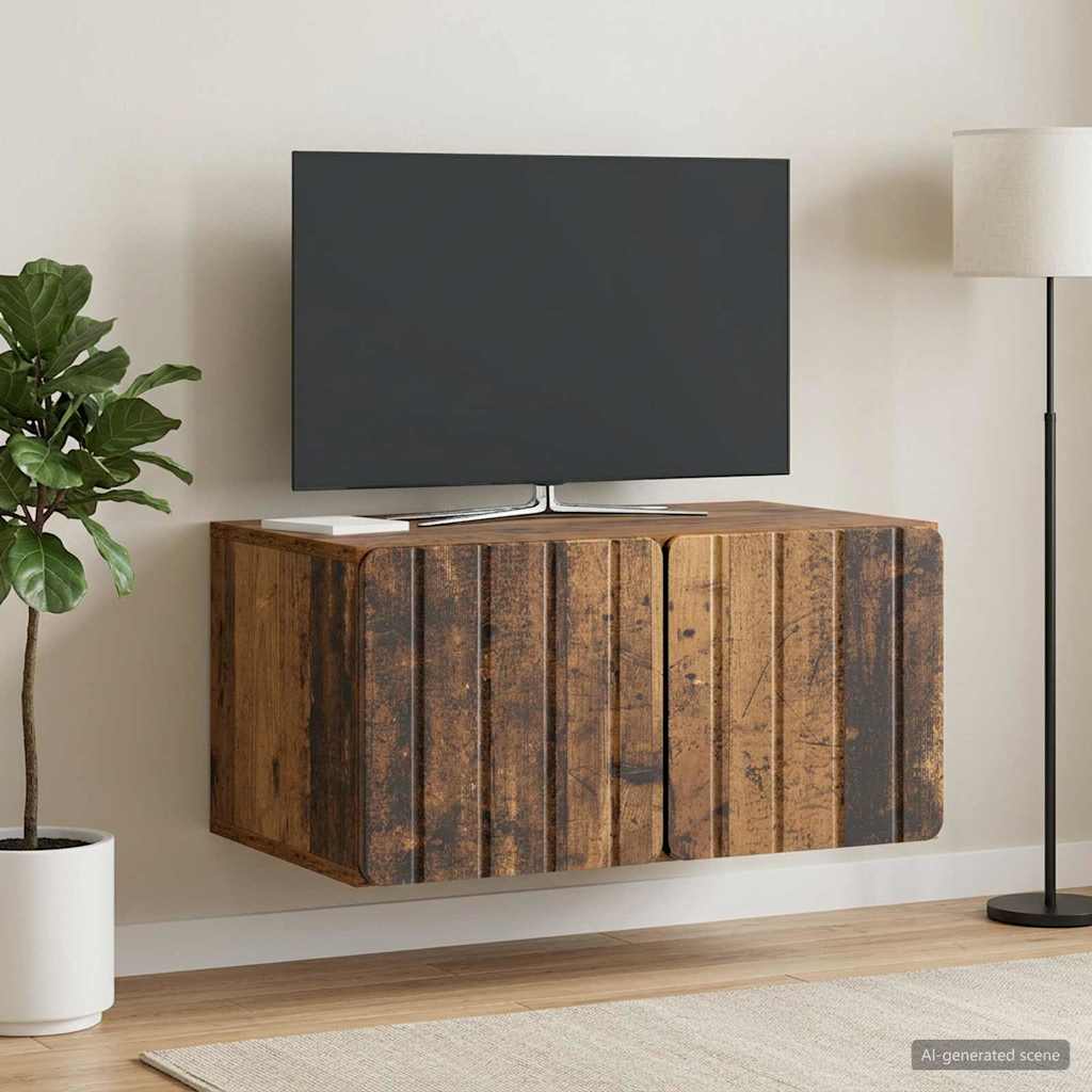 Wandmontierter TV-Schrank 59,5 x 41 x 30 cm Altholz