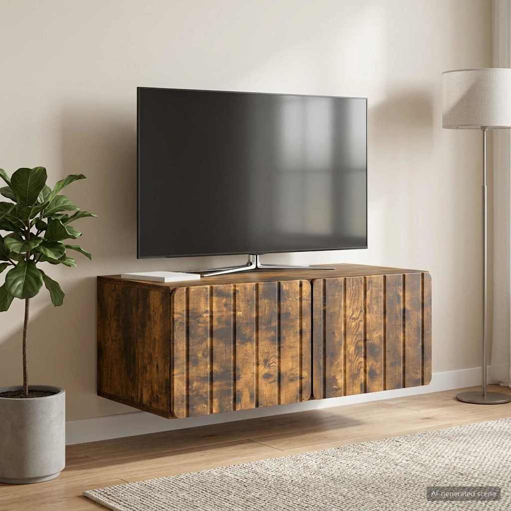 Wandmontierter TV-Schrank 78,5 x 41 x 30 cm Raucheiche