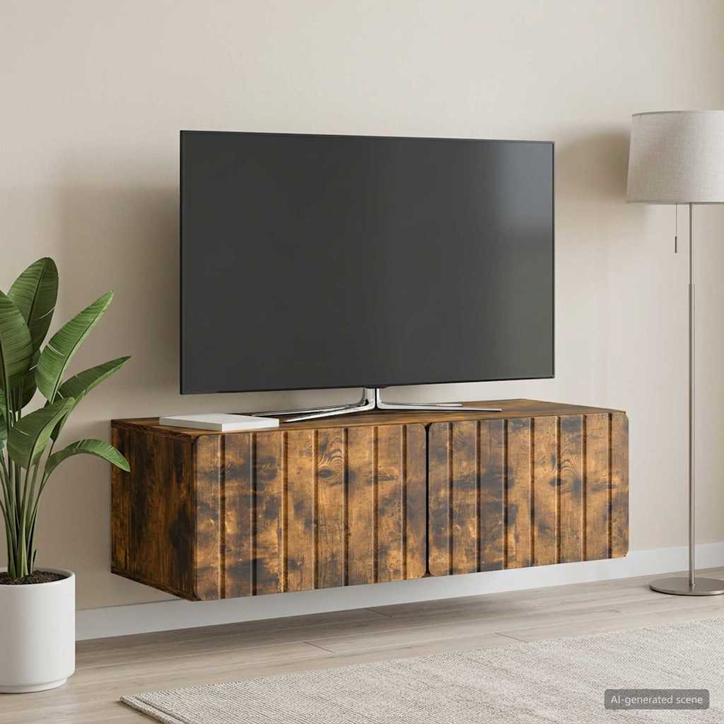 Wandmontierter TV-Schrank 98 x 41 x 30 cm Raucheiche