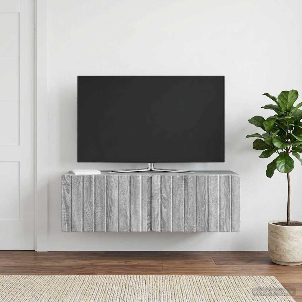 Wandmontierter TV-Schrank 98 x 41 x 30 cm Sonoma-Grau