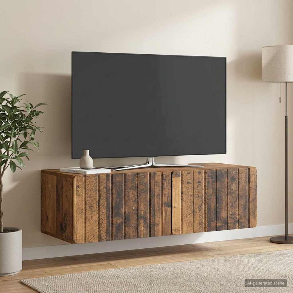 Wandmontierter TV-Schrank 98 x 41 x 30 cm Altholz Holzwerkstoff
