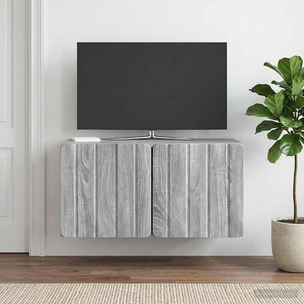 Wandmontierter TV-Schrank 59,5 x 31 x 30 cm Sonoma-Grau