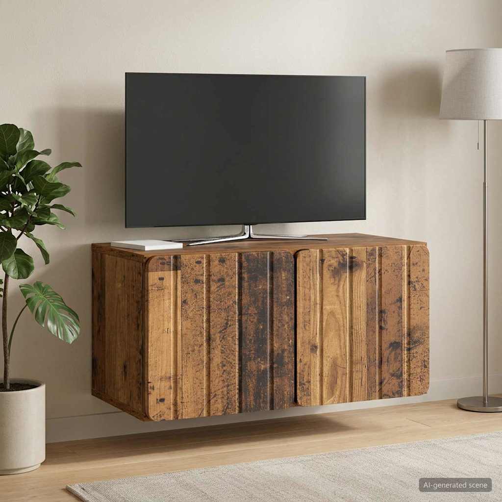 Wandmontierter TV-Schrank 59,5 x 31 x 30 cm Altholz