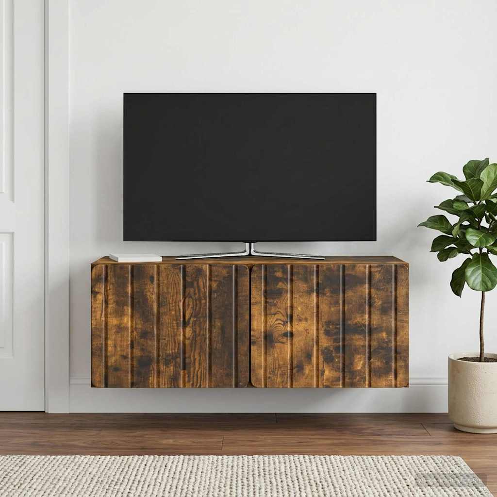 Wandmontierter TV-Schrank 78,5 x 31 x 30 cm Raucheiche