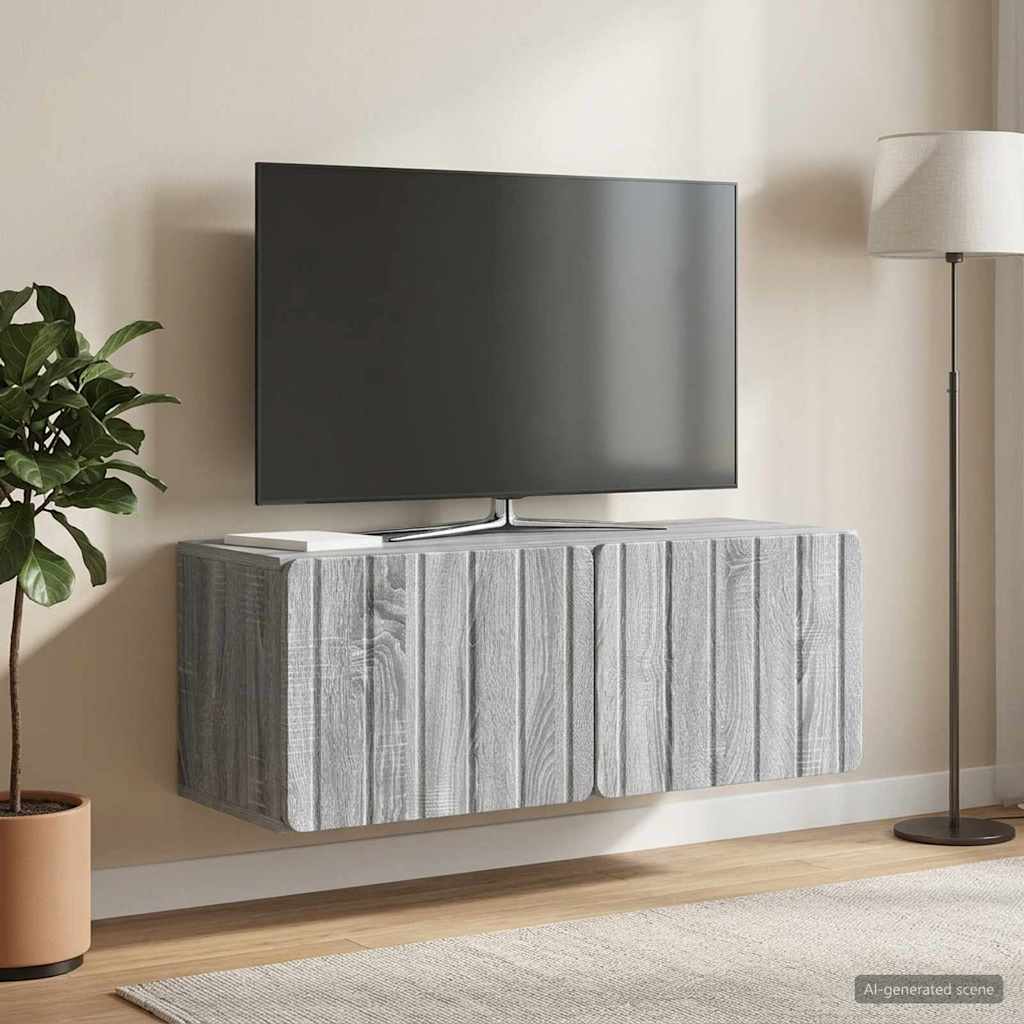 Wandmontierter TV-Schrank 78,5 x 31 x 30 cm Sonoma-Grau