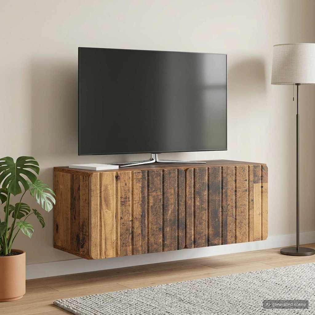 Wandmontierter TV-Schrank 78,5 x 31 x 30 cm Altholz