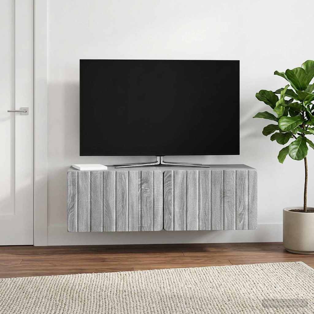 Wandmontierter TV-Schrank 98 x 31 x 30 cm Sonoma-Grau