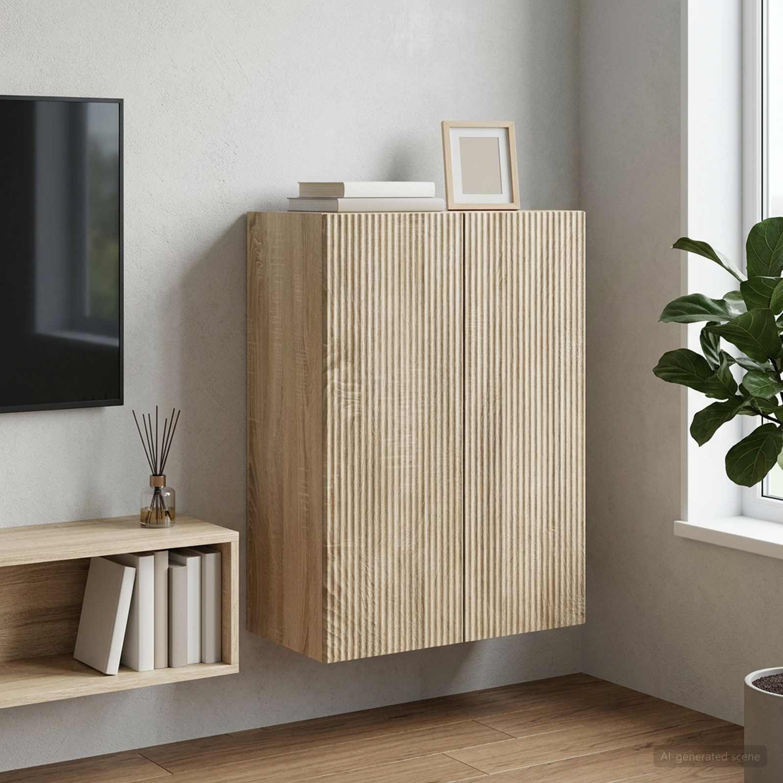 Wandschrank 66 x 34,5 x 90 cm Holzwerkstoff Sonoma-Eiche