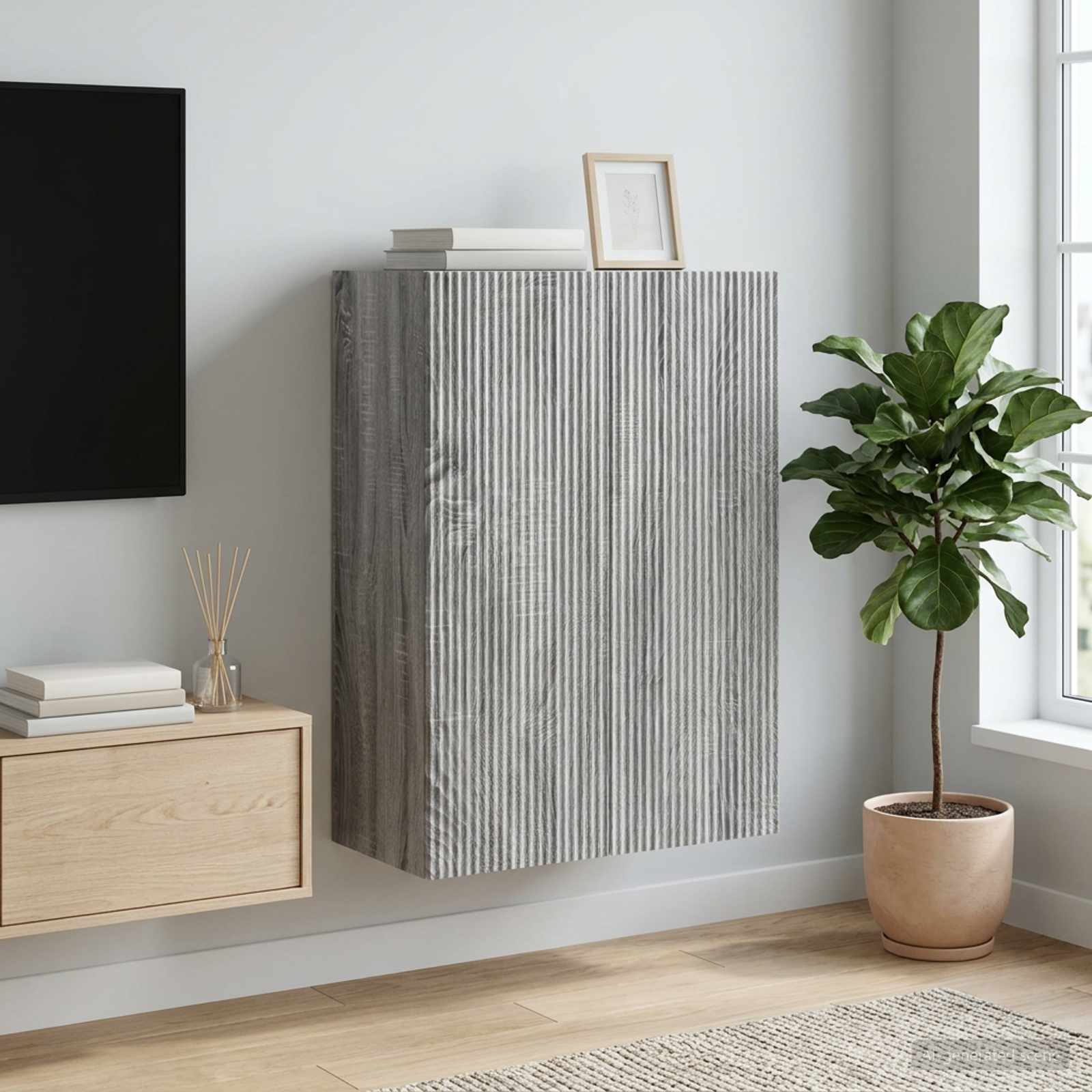 Wandschrank 66 x 34,5 x 90 cm Holzwerkstoff Sonoma-Grau