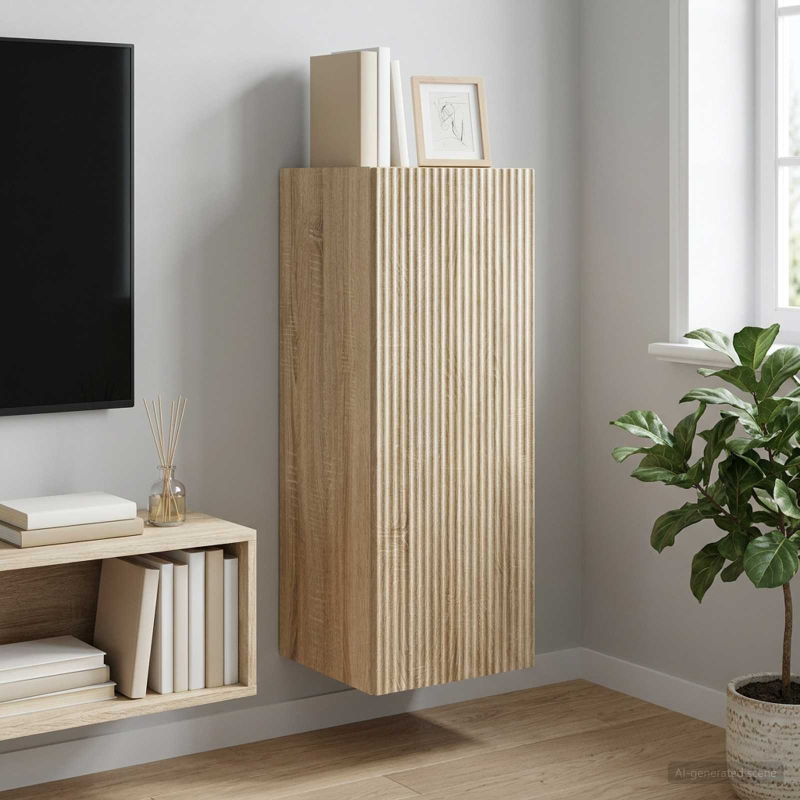 Wandschrank 33 x 34,5 x 90 cm Holzwerkstoff Sonoma-Eiche