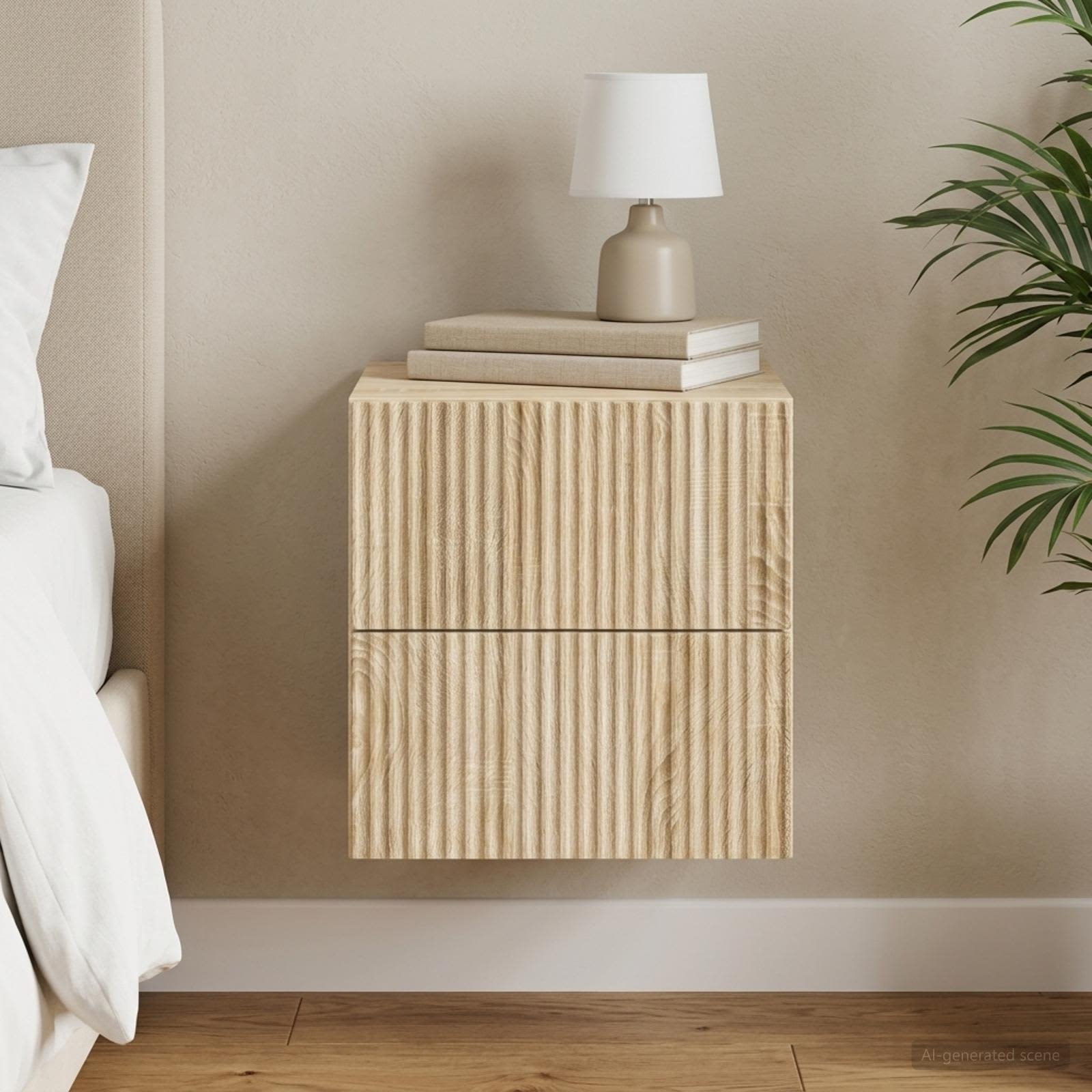 Wandmontierter Nachttisch Sonoma-Eiche 33 x 34,5 x 40 cm
