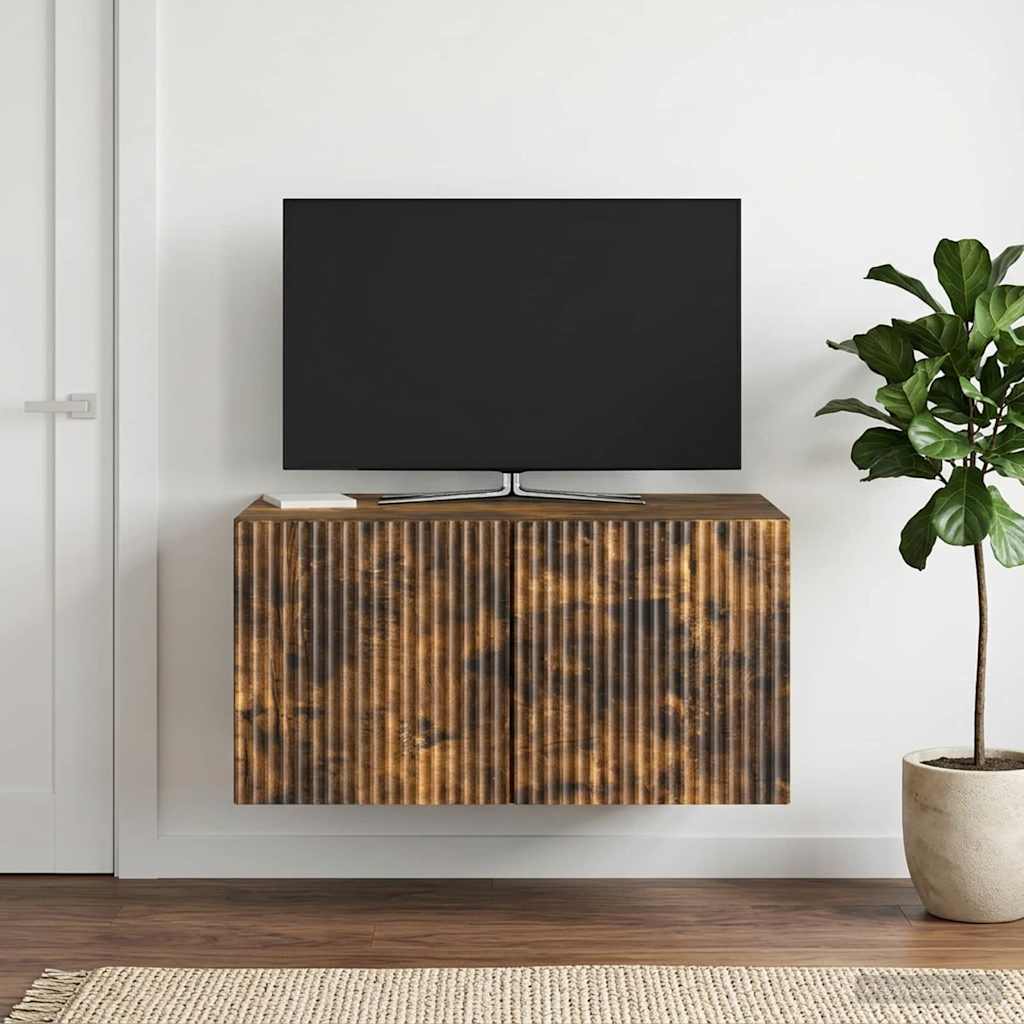 Wandmontierter TV-Schrank 59,5 x 41 x 30 cm Räuchereiche