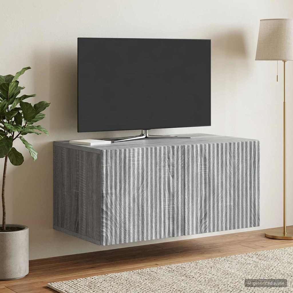 Wandmontierter TV-Schrank 59,5 x 41 x 30 cm Sonoma-Grau