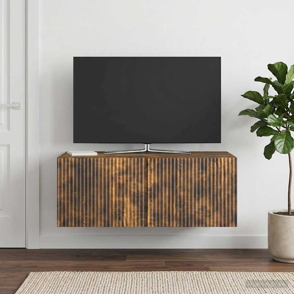 Wandmontierter TV-Schrank 78,5 x 41 x 30 cm Räuchereiche