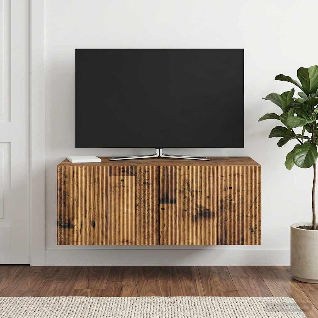 Wandmontierter TV-Schrank 78,5 x 41 x 30 cm Altholz