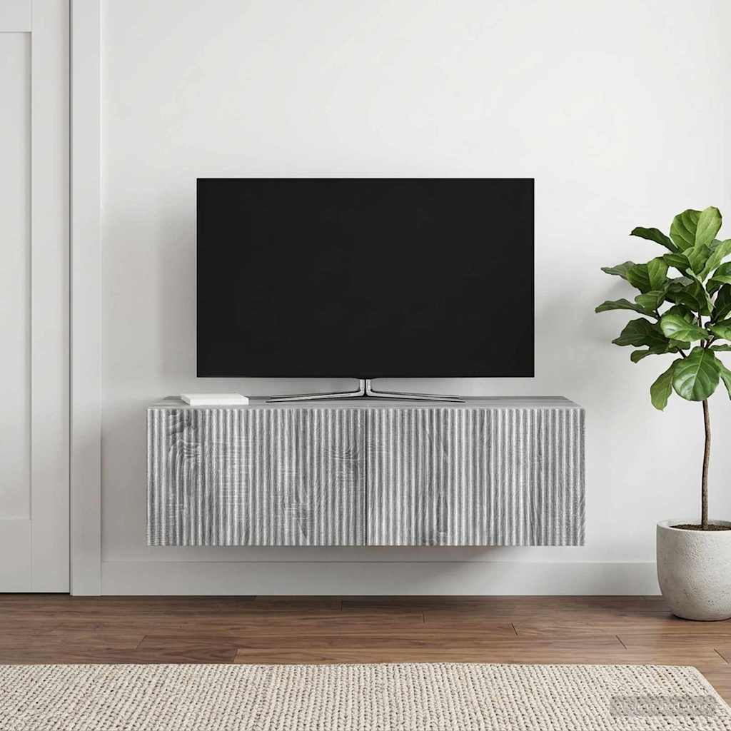 Wandmontierter TV-Schrank 98 x 41 x 30 cm Sonoma-Grau