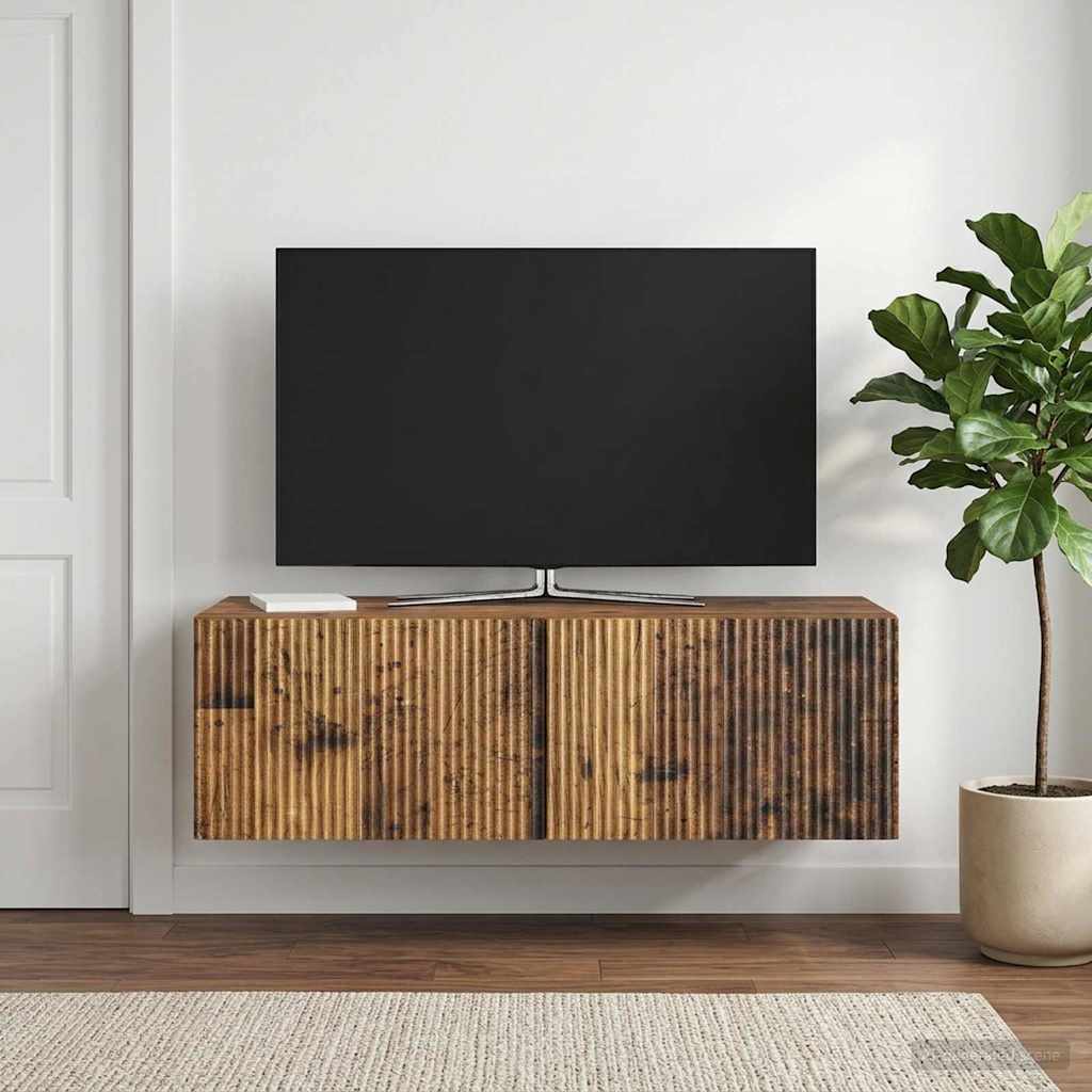 Wandmontierter TV-Schrank 98 x 41 x 30 cm Altholz Holzwerkstoff