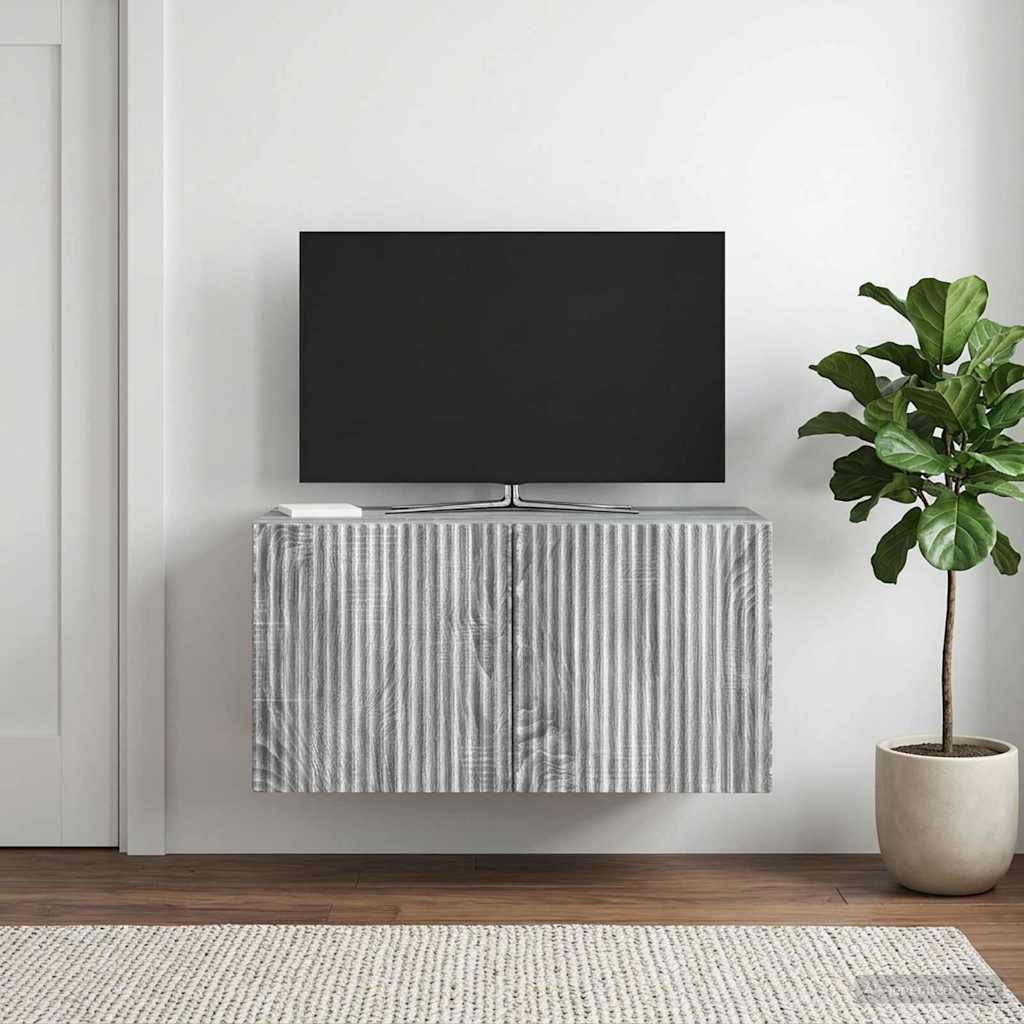 Wandmontierter TV-Schrank 59,5 x 31 x 30 cm Sonoma-Grau