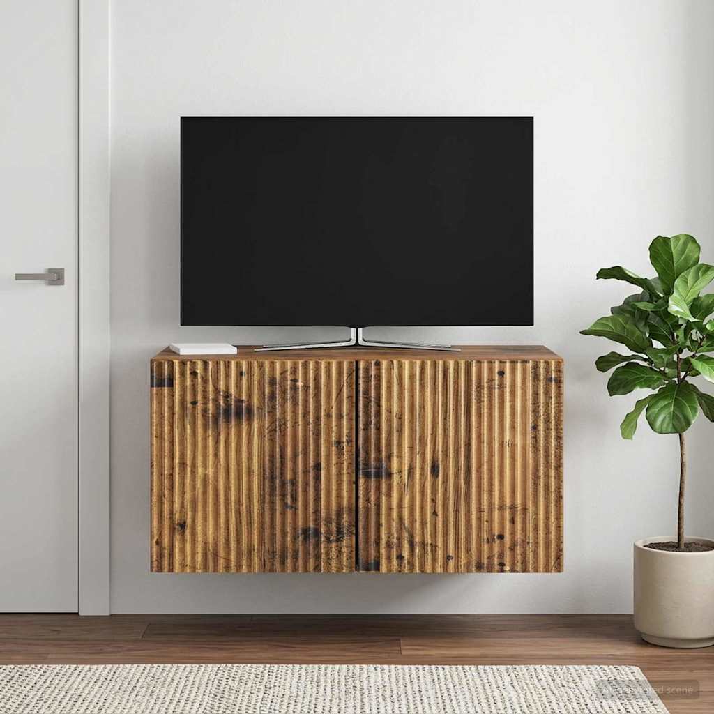 Wandmontierter TV-Schrank 59,5 x 31 x 30 cm Altholz