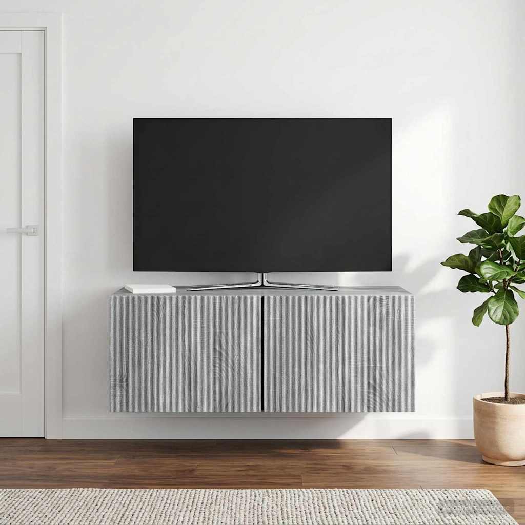 Wandmontierter TV-Schrank 78,5 x 31 x 30 cm Sonoma-Grau