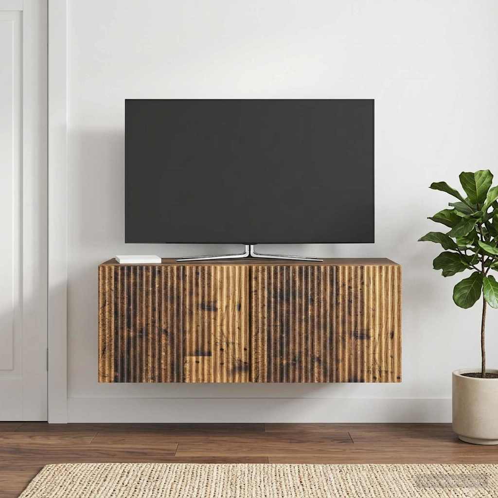 Wandmontierter TV-Schrank 78,5 x 31 x 30 cm Altholz