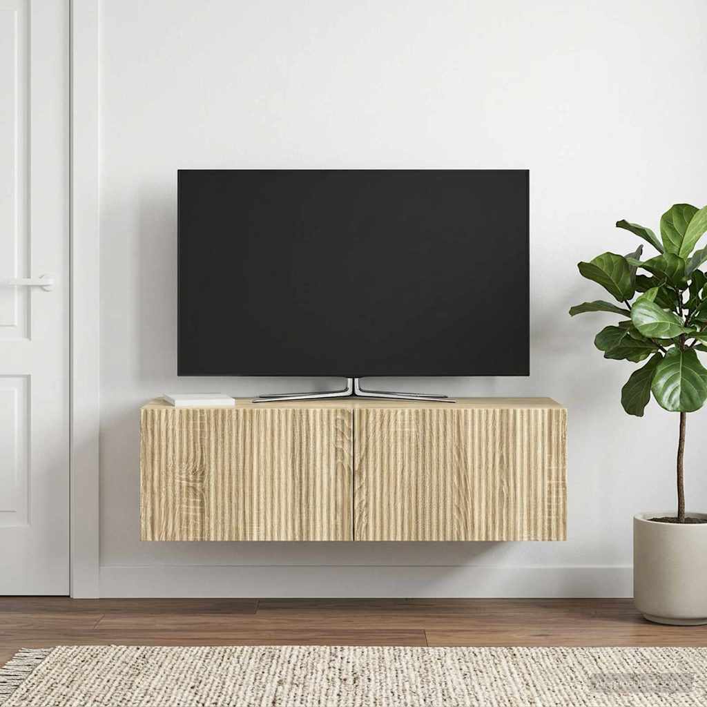 Wandmontierter TV-Schrank 98 x 31 x 30 cm Sonoma-Eiche