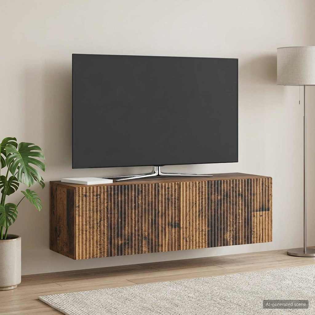 Wandmontierter TV-Schrank 98 x 31 x 30 cm Altholz Holzwerkstoff
