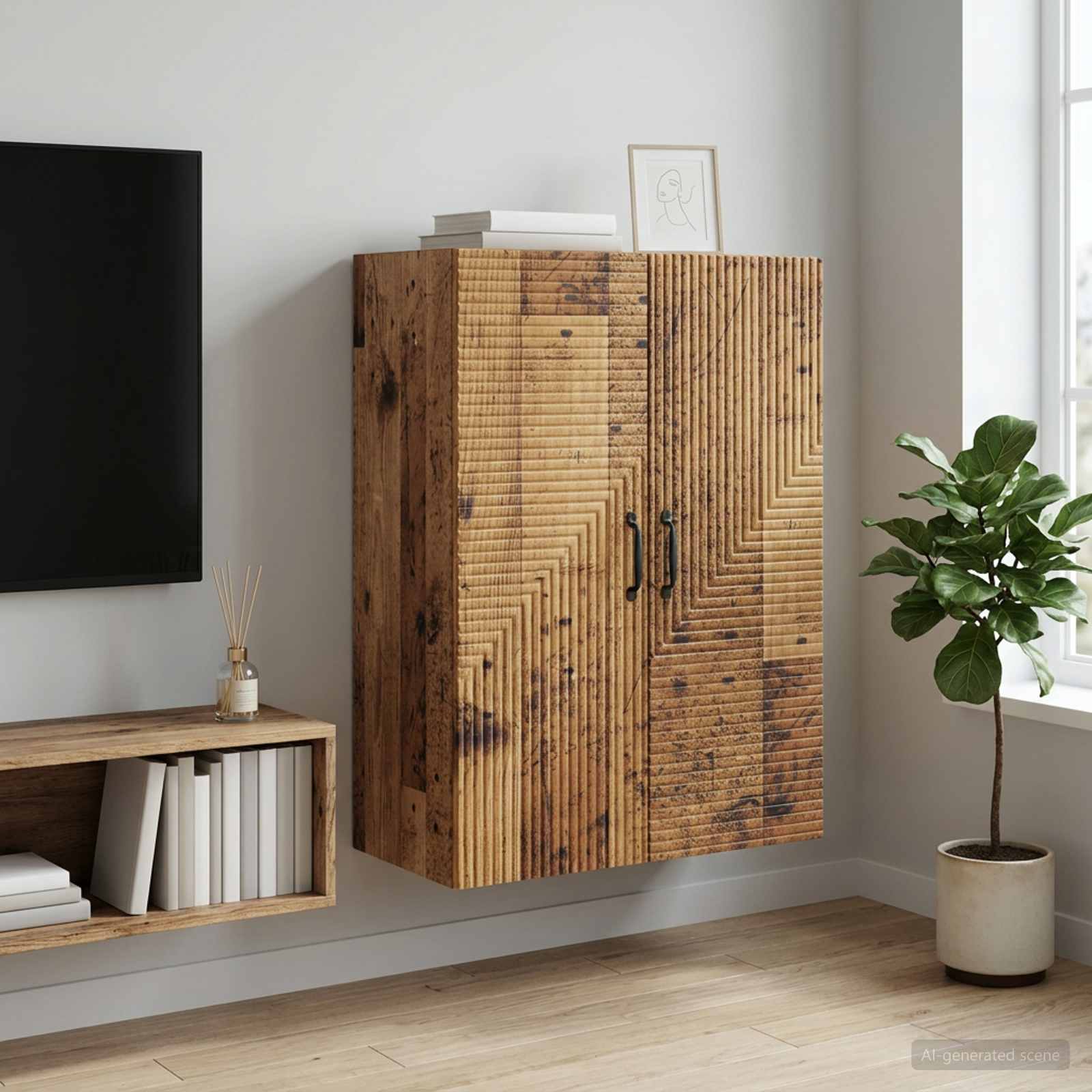 Wandschrank Altholz 66 x 34,5 x 90 cm Holzwerkstoff