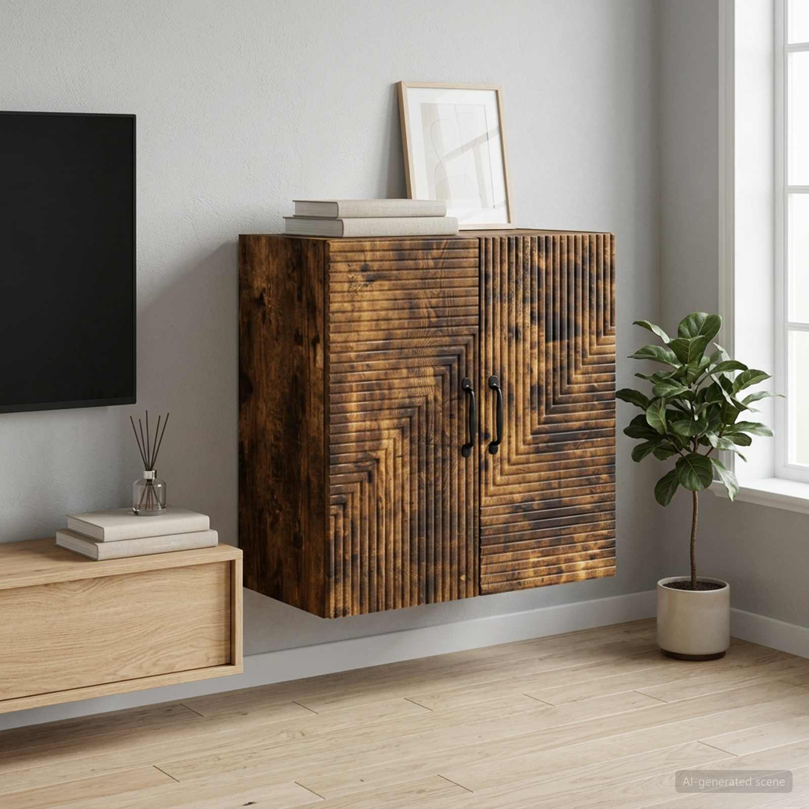 Wandschrank Geräucherte Eiche 59 x 31 x 60 cm Holzwerkstoff