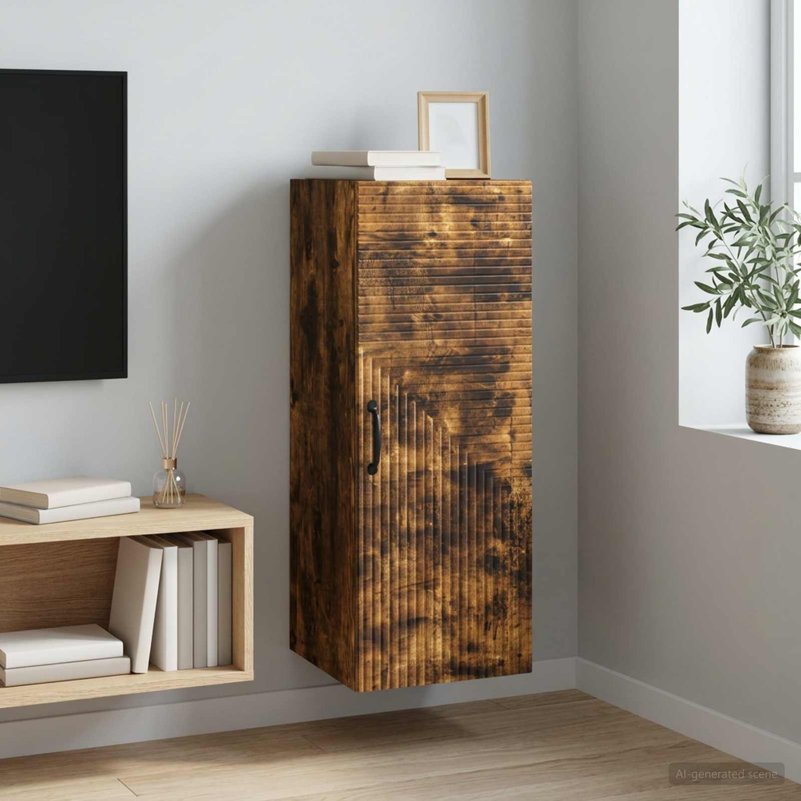 Wandschrank Geräucherte Eiche 33 x 34,5 x 90 cm Holzwerkstoff